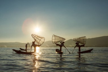 The fishermen of the Lake Inle in Myanmar