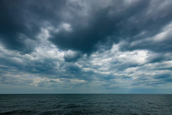 Wolken Regen Boven Zwarte Zee Constanta — Stockfoto