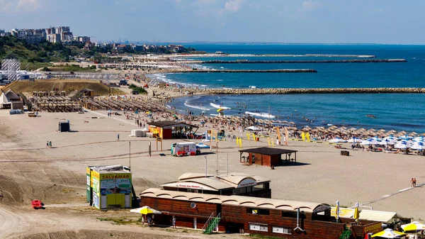Romanya Nın Karadeniz Kıyısındaki Köstence Plajı Haziran 2022 — Stok fotoğraf