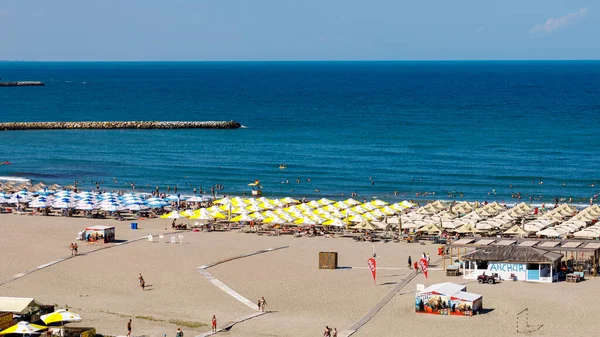 Plaża Constanta Nad Morzem Czarnym Rumunii Czerwca 2022 — Zdjęcie stockowe