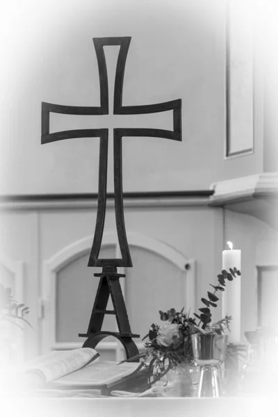 Croix Christianisme Dans Une Église — Photo