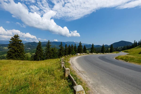 stock image The carpathian landscape at Bran in Romania