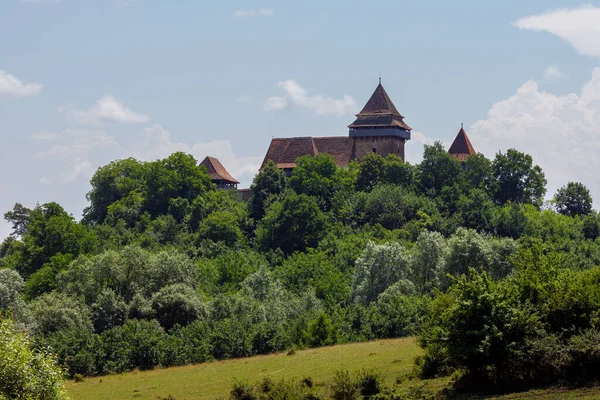 Οχυρωμένη Εκκλησία Του Viscri Στη Ρουμανία — Φωτογραφία Αρχείου