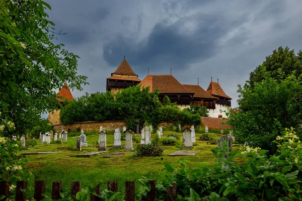 Wzmocniony Kościół Viscri Rumunii — Zdjęcie stockowe