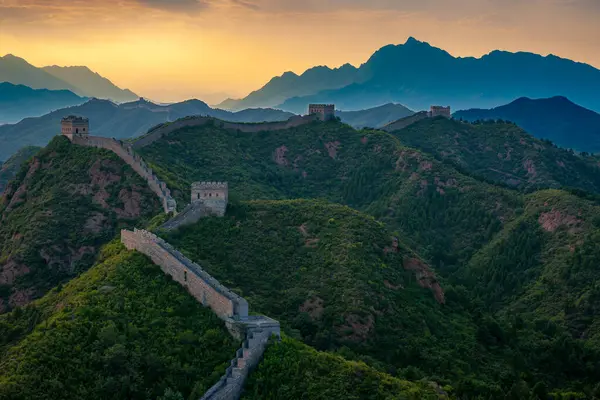 Tembok Besar Cina Jinshanling Stok Gambar