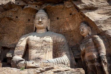 Yungang Grottoes 'un Çin' deki Buda 'ları.