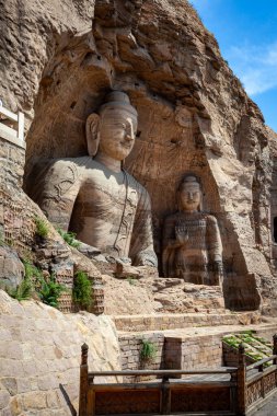 Yungang Grottoes 'un Çin' deki Buda 'ları.