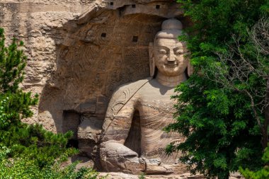 Yungang Grottoes 'un Çin' deki Buda 'ları.