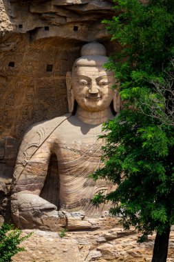 Yungang Grottoes 'un Çin' deki Buda 'ları.