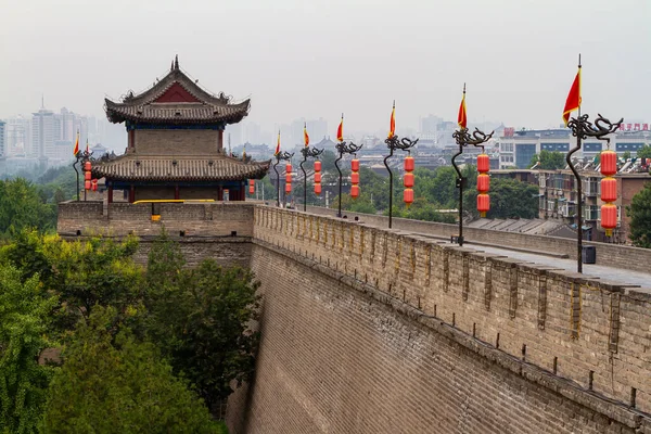 Τείχος Της Πόλης Του Xian Στην Κίνα Φωτογραφία Αρχείου