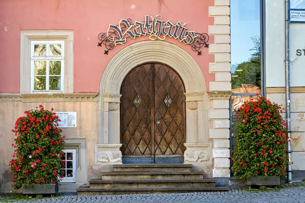 stock image The historic door of the city hall of Eisenach