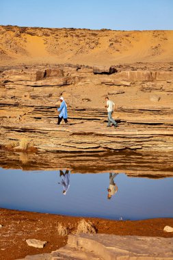 Water and Oasis in the Sahara Desert clipart