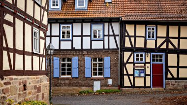 Half timbered houses of Wommen in Hesse clipart