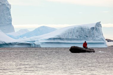 Cruising Ship in the Antarctic Area  clipart