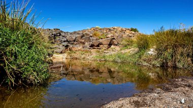 Cezayir 'in Sahra Çölü' ndeki Küçük Nehir