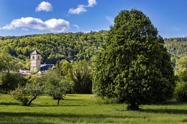 Thuringia 'daki Werra Vadisi' ndeki Creuzburg Kilisesi.