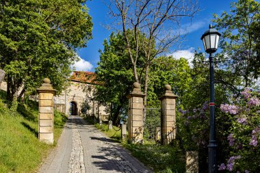 Thuringia 'daki Werra Vadisi' ndeki Creuzburg Şatosu.