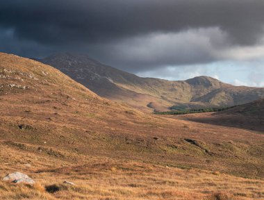 Connemara mountains scenery, national park in the west of Ireland