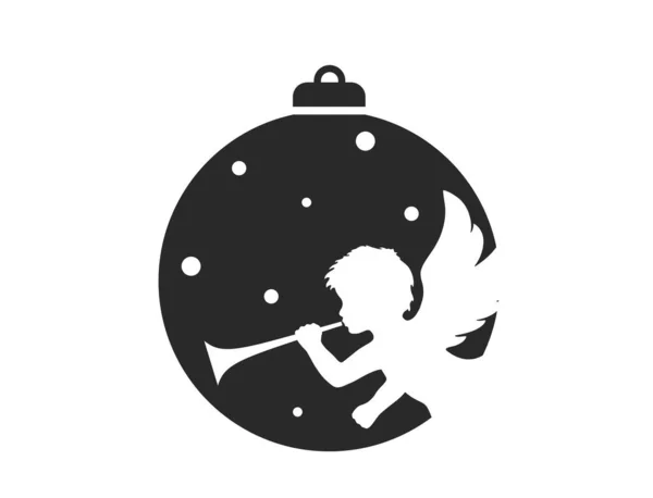 Karácsonyi Bál Angyallal Vektor Elem Karácsonyi Újévi Ünnepi Design — Stock Vector