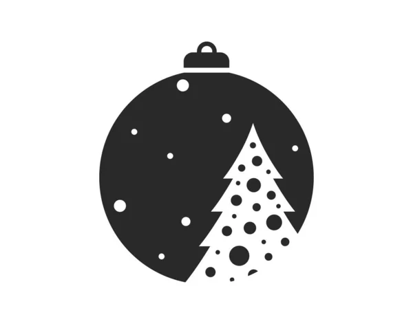 Ball Mit Weihnachtsbaum Vektor Element Für Weihnachten Und Neujahr Urlaubsdesign — Stockvektor