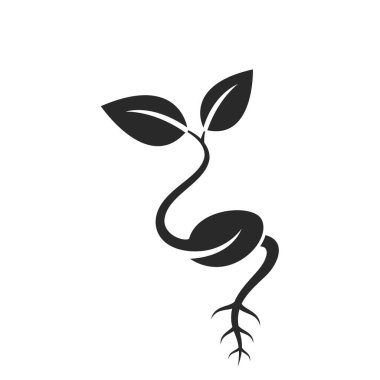 tohum yetiştirme ikonu. Büyüyen, organik tarım ve tarım sembolü. basit biçimdeki izole vektör resmi