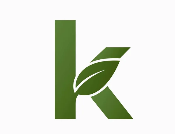 Yapraklı Küçük Harfi Eko Alfabesi Logosu Doğa Çevre Tasarım Elementi — Stok Vektör