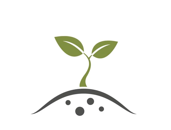 Иконка Зеленого Ростка Прорастает Земли Посадка Земледелие Символ Сельского Хозяйства — стоковый вектор