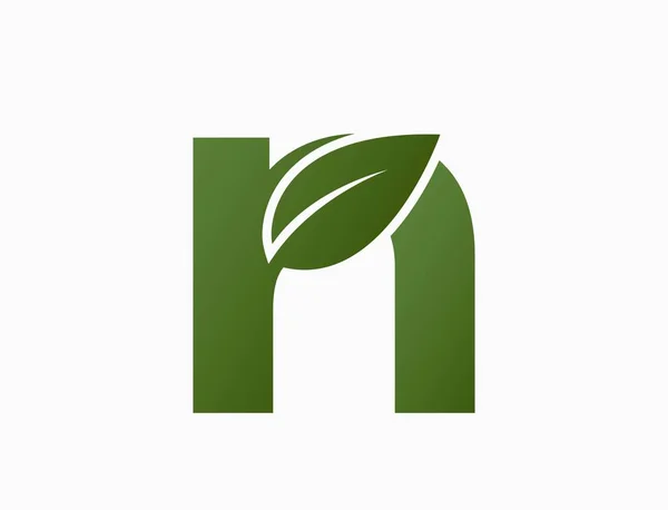 Letra Pequena Com Folha Design Logotipo Criativo Eco Natureza Ambiente — Vetor de Stock