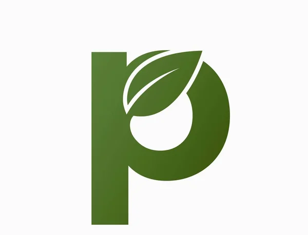 Letra Pequena Com Folha Alfabeto Logotipo Eco Natureza Ambiente Elemento — Vetor de Stock