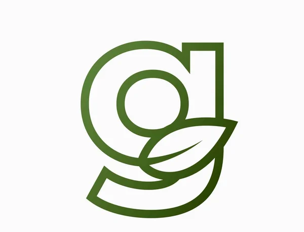 Маленька Лінія Літери Листям Екологічно Чистий Екологічний Екологічний Символ Ізольоване — стоковий вектор