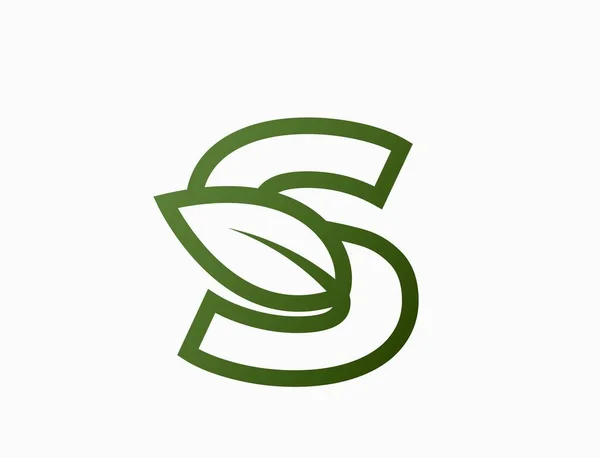 Kis Betűs Betű Levéllel Ábécé Öko Logotípus Környezetbarát Környezetvédelmi Szimbólum — Stock Vector