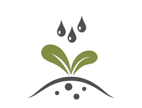 浇灌苗木图标 植物发芽 种植和农业符号 孤立矢量图像 — 图库矢量图片
