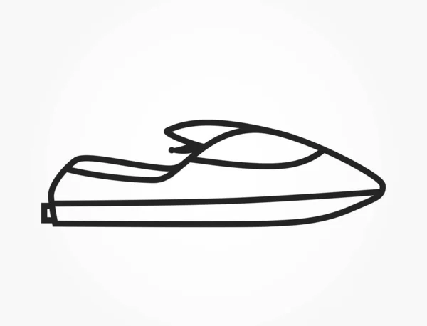 Jet Ski Line Icon Vacation Sea Sport Symbol Isolated Vector — Stock Vector