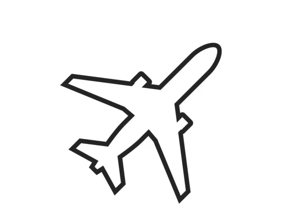 Icono Línea Avión Aviación Símbolo Viaje Imagen Vectorial Aislada Estilo — Archivo Imágenes Vectoriales