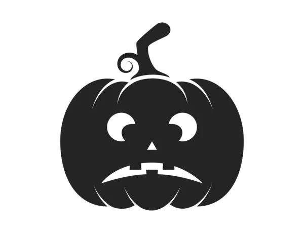 Extraño Icono Calabaza Halloween Símbolo Otoño Imagen Vectorial Aislada Estilo — Vector de stock