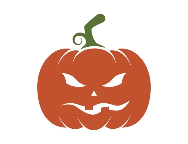 Icono Calabaza Halloween Enojado Símbolo Otoño Imagen Color Vectorial Para — Vector de stock