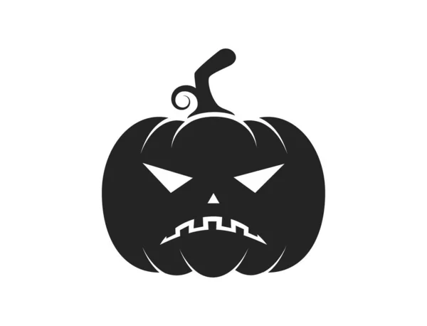 Aterrador Icono Calabaza Halloween Símbolo Otoño Imagen Vectorial Aislada Estilo — Vector de stock