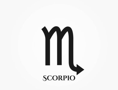 Akrep burcu sembolü. Astrolojik ve burç simgesi. basit biçimdeki izole vektör resmi