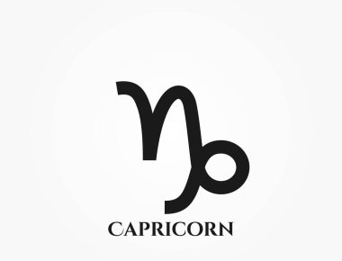 Oğlak burcu sembolü. Astrolojik ve burç simgesi. basit biçimdeki izole vektör resmi