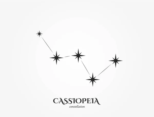 Costellazione Cassiopea Elemento Design Astronomico Stellare Immagine Vettoriale Isolata Illustrazione Stock