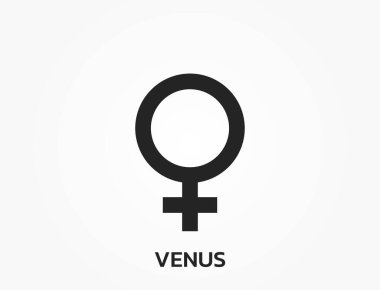 Venüs astroloji sembolü. Zodiac, astronomi ve burç işareti. basit biçimdeki izole vektör resmi