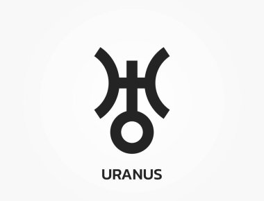 Uranüs astroloji sembolü. Zodiac, astronomi ve burç işareti. basit biçimdeki izole vektör resmi