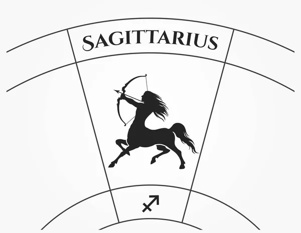 Segno Zodiacale Sagittario Simbolo Astrologico Oroscopo Immagine Vettoriale Isolata Stile Vettoriale Stock