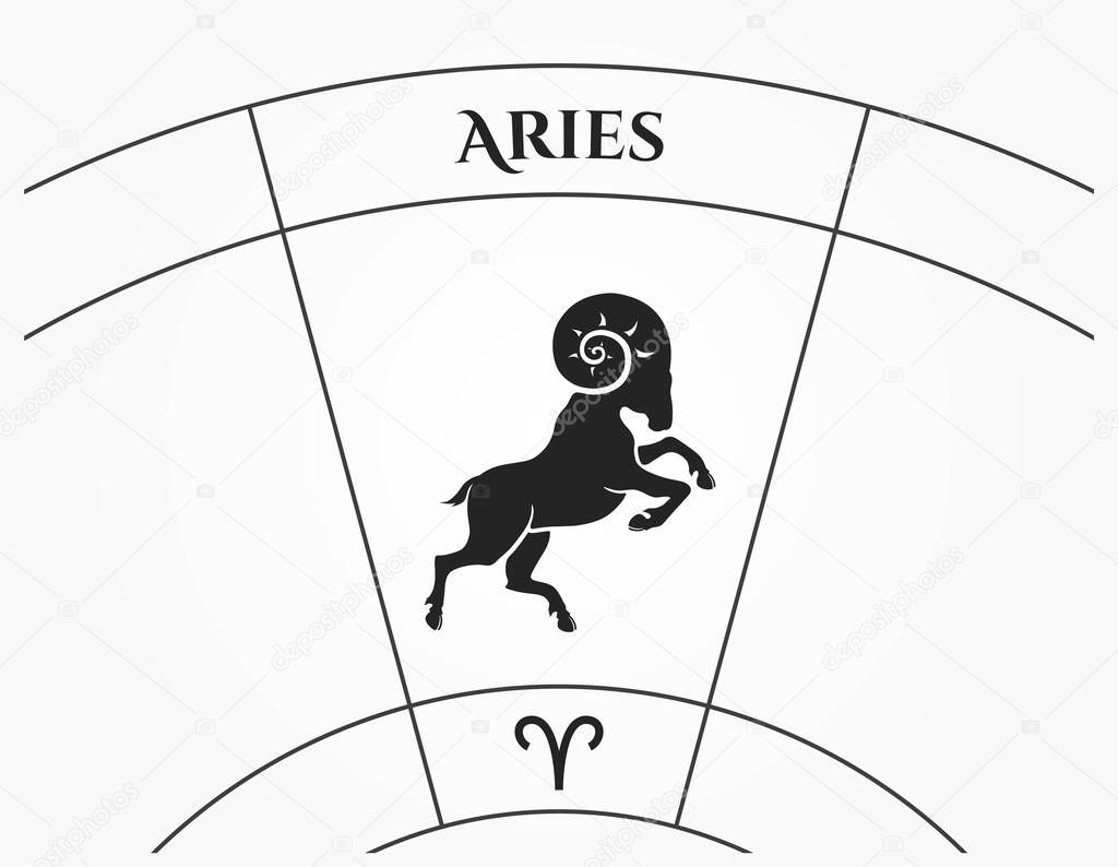 Aries zodiac sign. astrological and horoscope symbol. isolated vector image in simple style