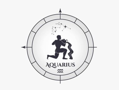 Kova burcu ve takımyıldızı. Astroloji ve burç sembolü. izole vektör resmi