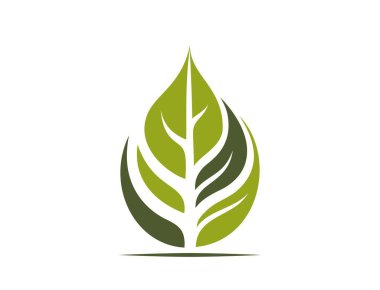 Eko ikonu. Yaprak, bitki, bahar ve doğa sembolü. Düz dizayndaki izole vektör resmi