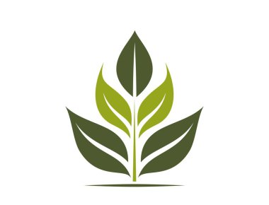 yeşil bitki simgesi. Botanik, ilkbahar ve doğa sembolü. Düz tasarımda izole vektör illüstrasyonu