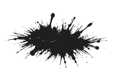 Sıçrayan mürekkep lekesi. Grunge boya dokusu. İzole vektör grafik tasarım elementleri