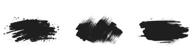 Siyah fırça darbeleri. Grunge mürekkep dokusu. İzole vektör grafik tasarım elementleri
