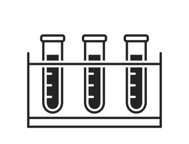 Test tüpü raf ikonu. Tıbbi, kimya ve laboratuar tasarım elementleri. basit biçimdeki izole vektör resmi